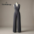 Thrifttshop™ Graphite Wrap-Front Jumpsuit
